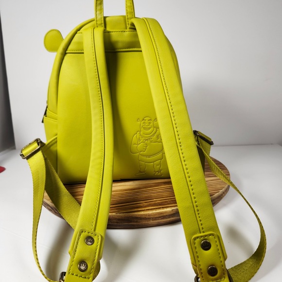 Loungefly Shrek Mini Backpack Lime Green Ogre Ears DreamWorks Vegan Leather - Picture 2 of 9